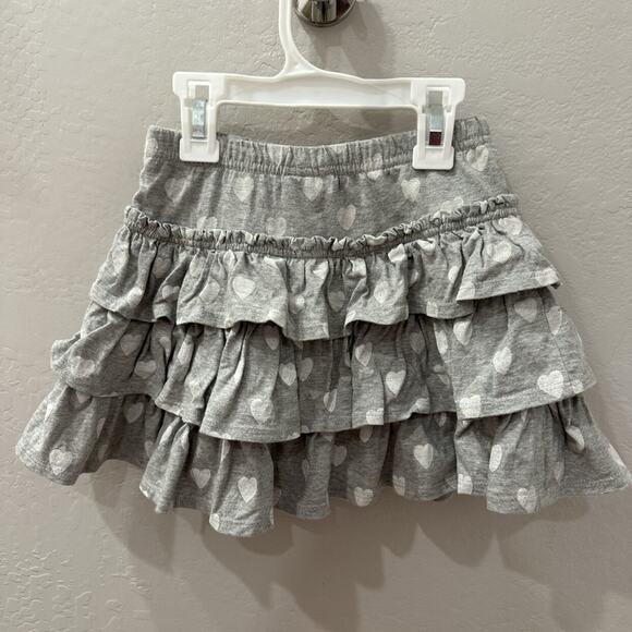 Mini Boden Grey Heart Tiered Ruffle Skort - Picture 6 of 6